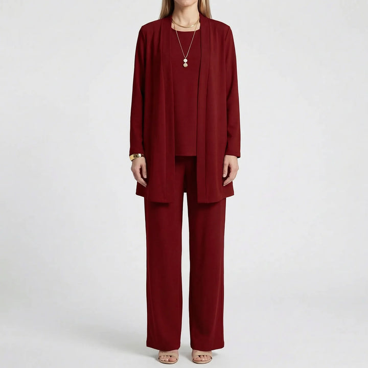 Trevona - 3-Piece Coordinated Long-Sleeve Pantsuit