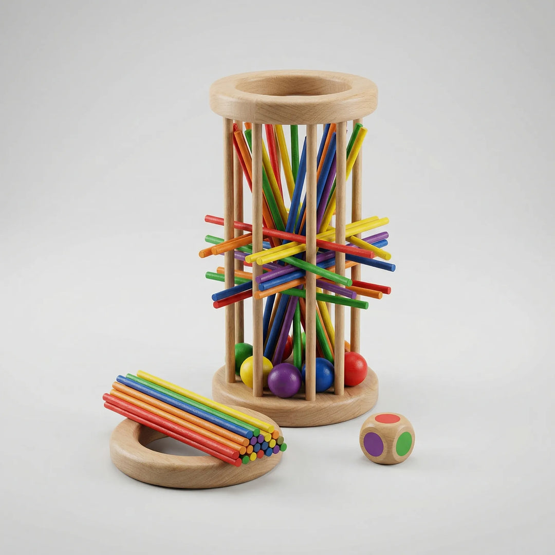 Trixalo - 3-In-1 Wooden Tower Game Set