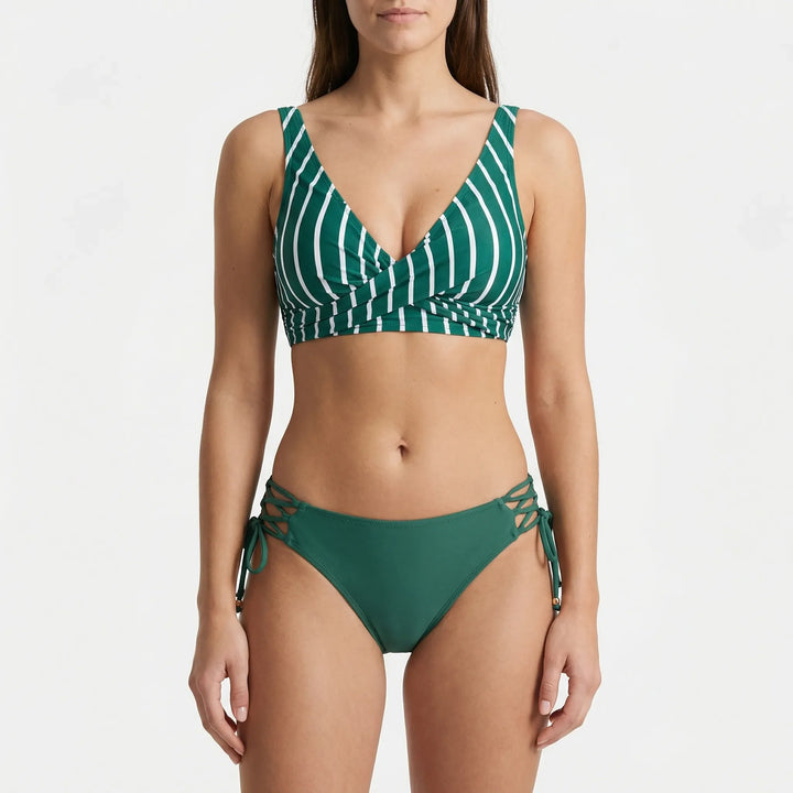 Tropiva - Wrap-Top Floral Two-Piece Bikini Set