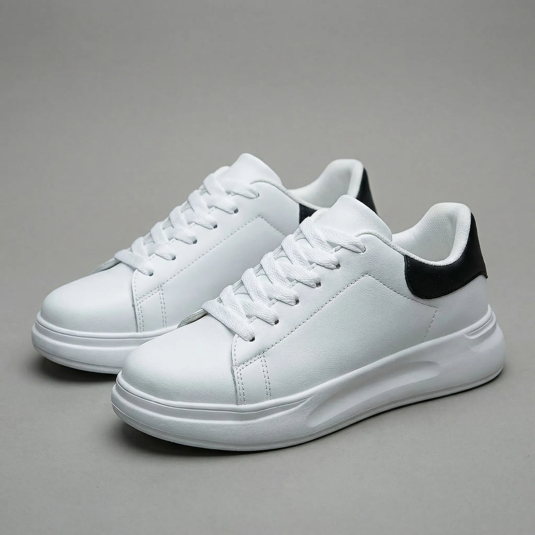 Velnora - Minimalist White Lace-Up Sneaker