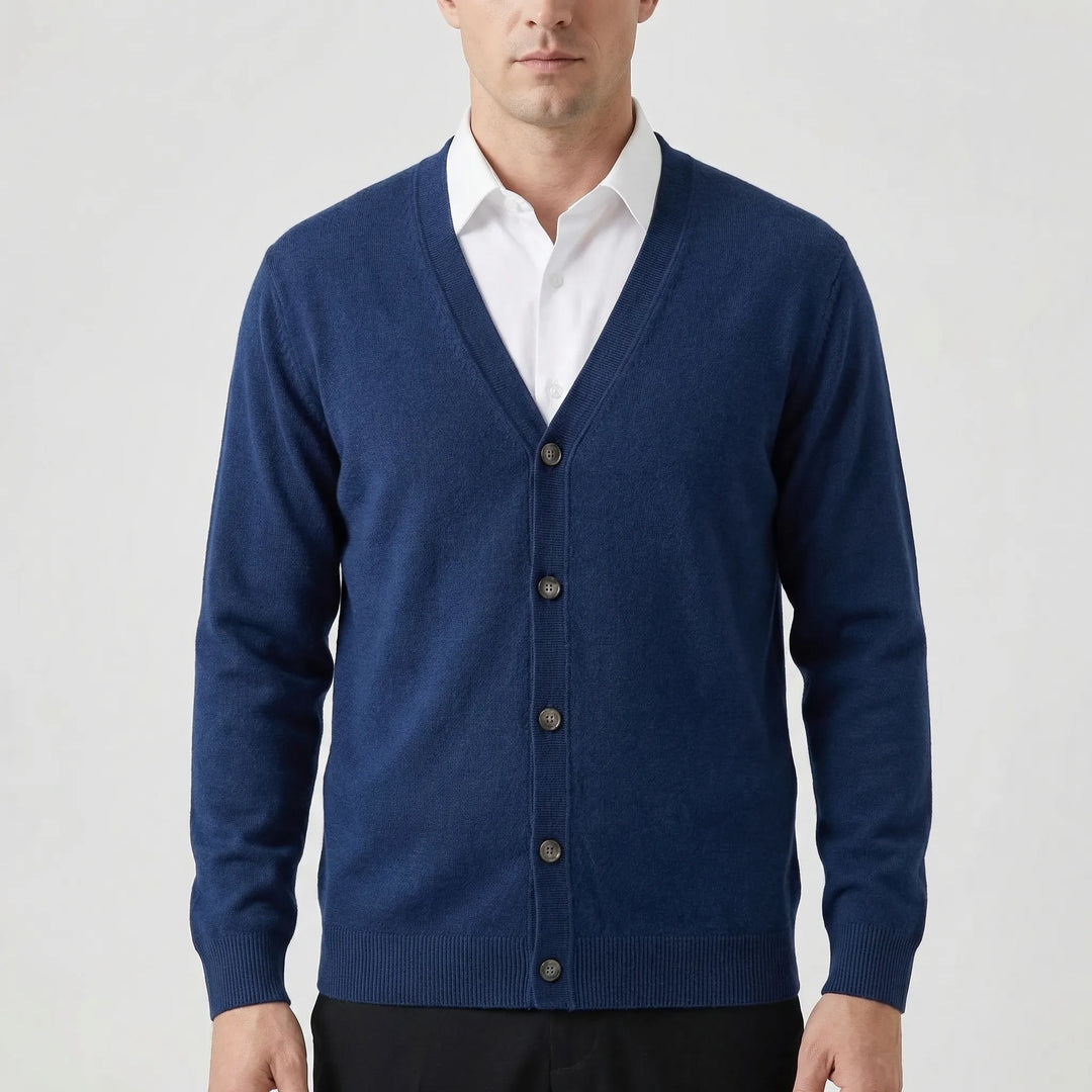Velnox - V-Neck Button-Front Men's Cardigan