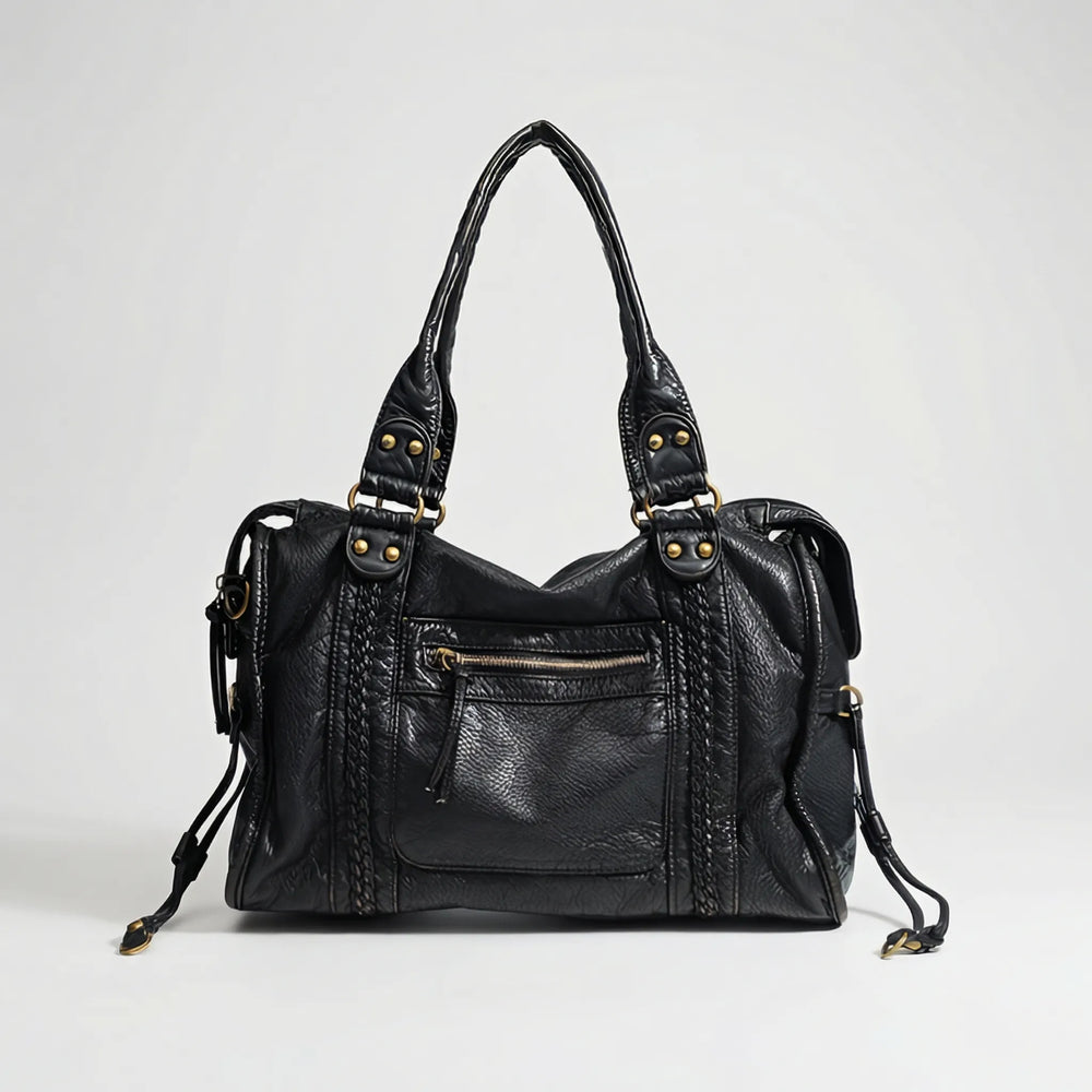 Veltorra - Structured Shoulder Bag With Gold-Tone Hardware