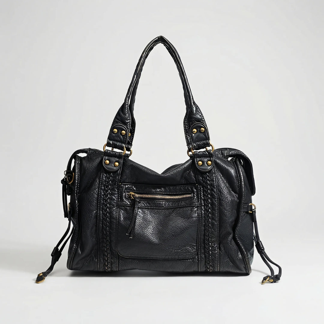 Veltorra - Structured Shoulder Bag With Gold-Tone Hardware