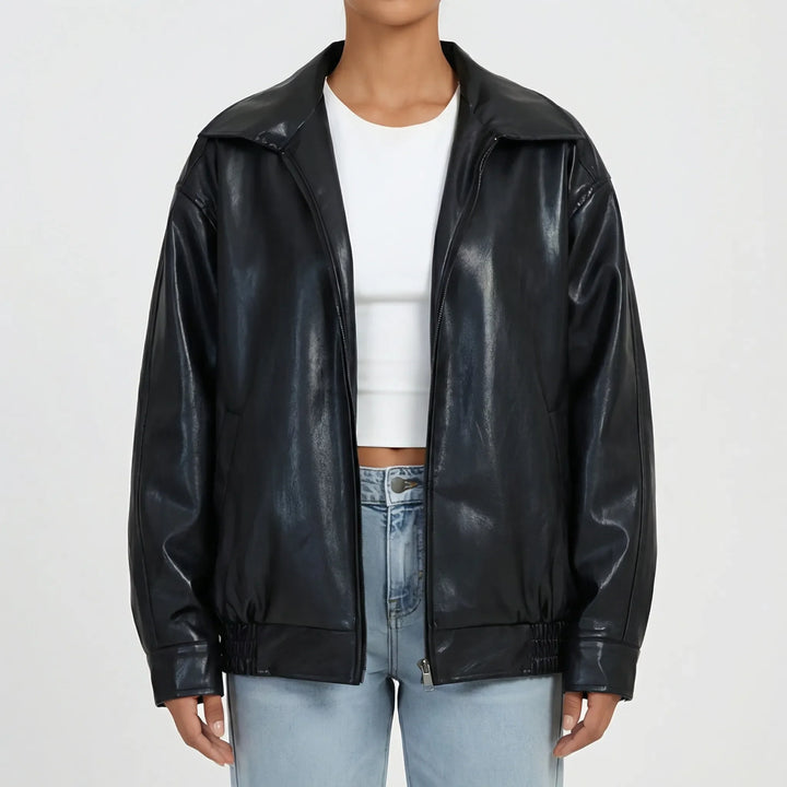 Vexora - Oversized Zip-Up Bomber Jacket