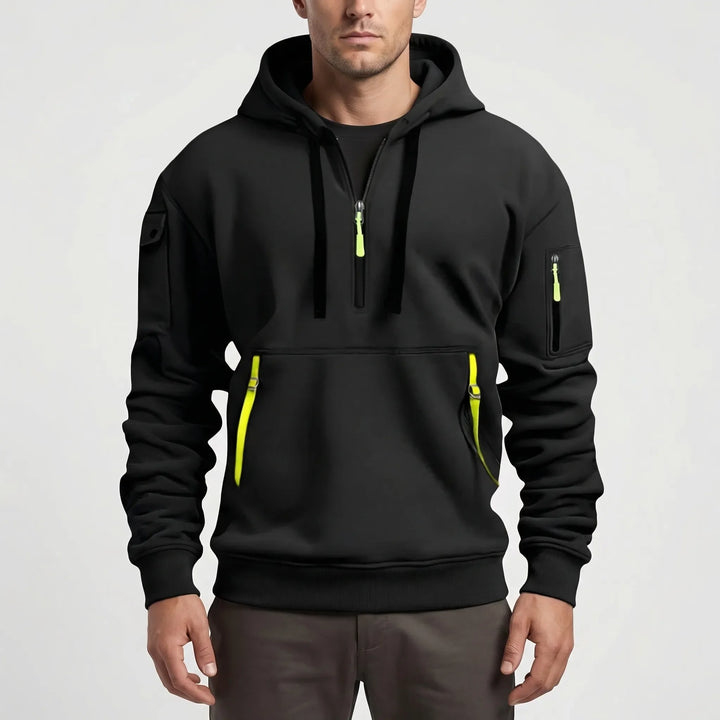 Vexuro - Quarter-Zip Hooded Sweatshirt For Men