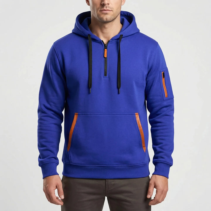 Vexuro - Quarter-Zip Hooded Sweatshirt For Men