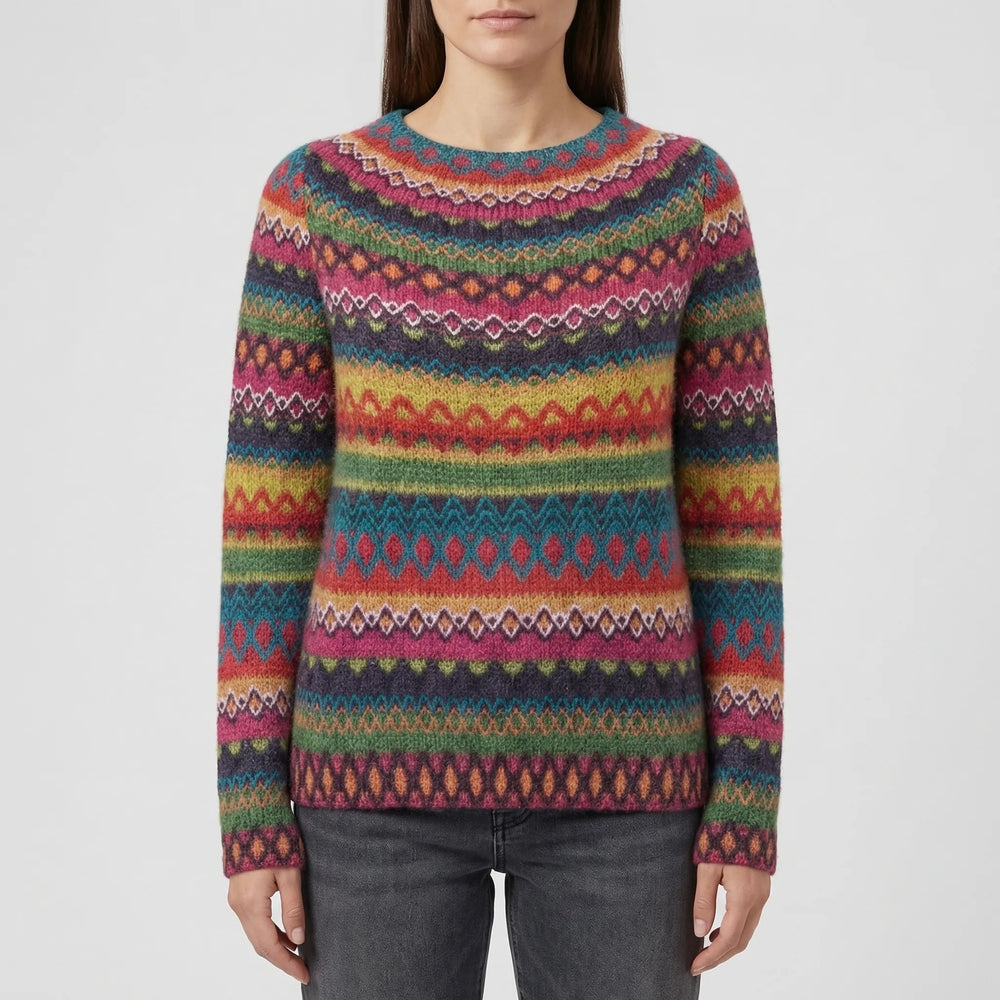 Vibrella - Multicolor Fair Isle Knit Pullover