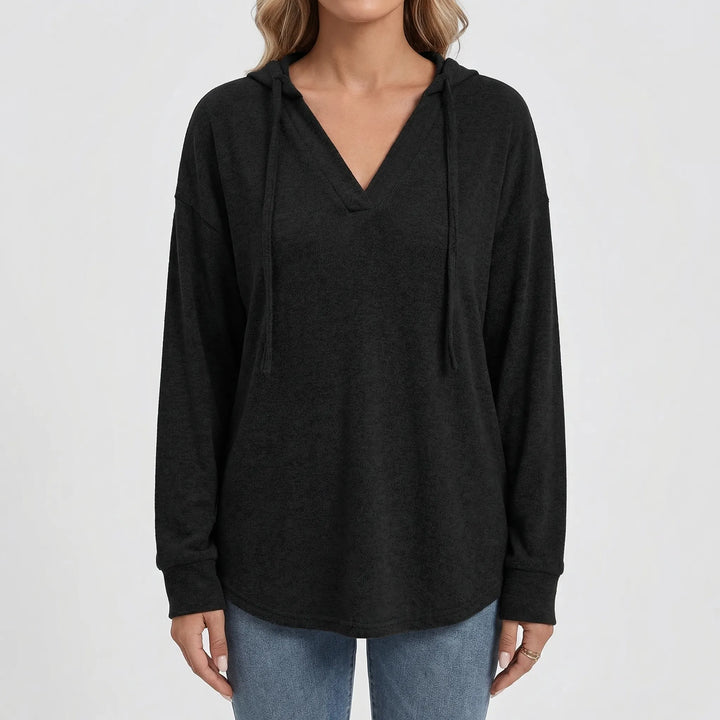 Vreluxe - Oversized V-Neck Hoodie Sweater