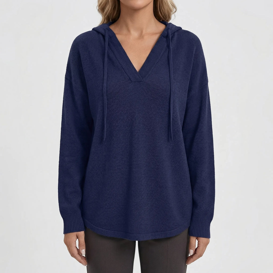 Vreluxe - Oversized V-Neck Hoodie Sweater