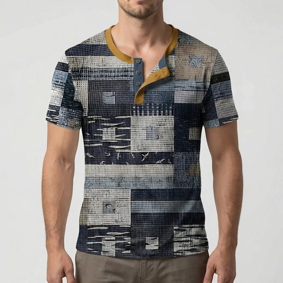 Wafflox - Colorblock Waffle Knit Short Sleeve Shirt