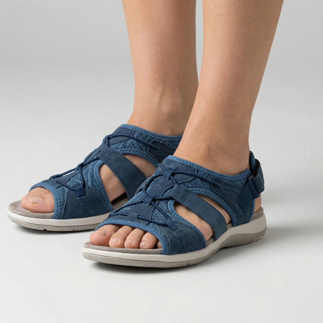 Wedgella - Triple Strap Adjustable Wedge Sandal