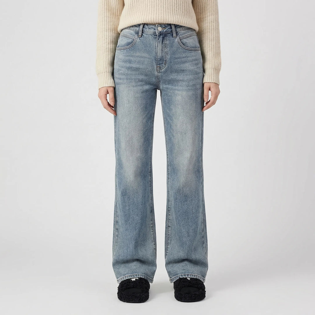 Widorra - High-Waisted Wide Leg Denim Jeans