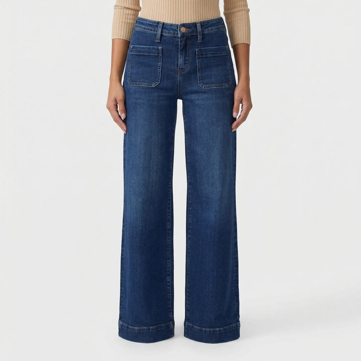 Widorra - High-Waisted Wide Leg Denim Jeans