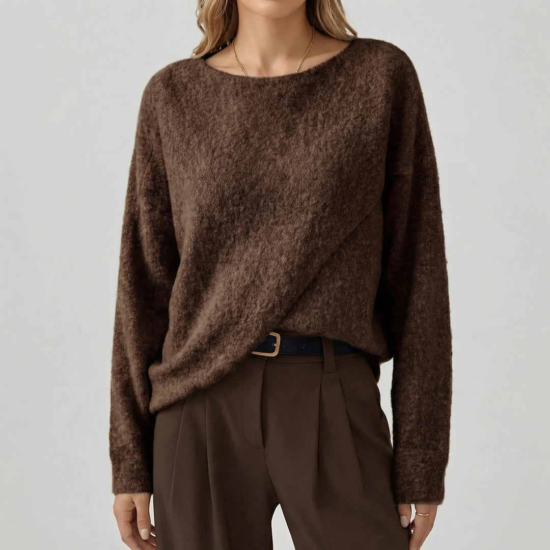 Winsova - Oversized Batwing Crew Neck Sweater