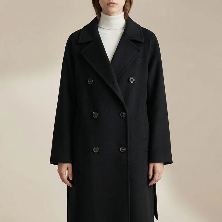 Wintelle - Knee-Length Button-Front Women's Coat