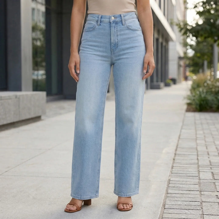 Wrenlow - High-Waisted Straight Leg Women's Jeans