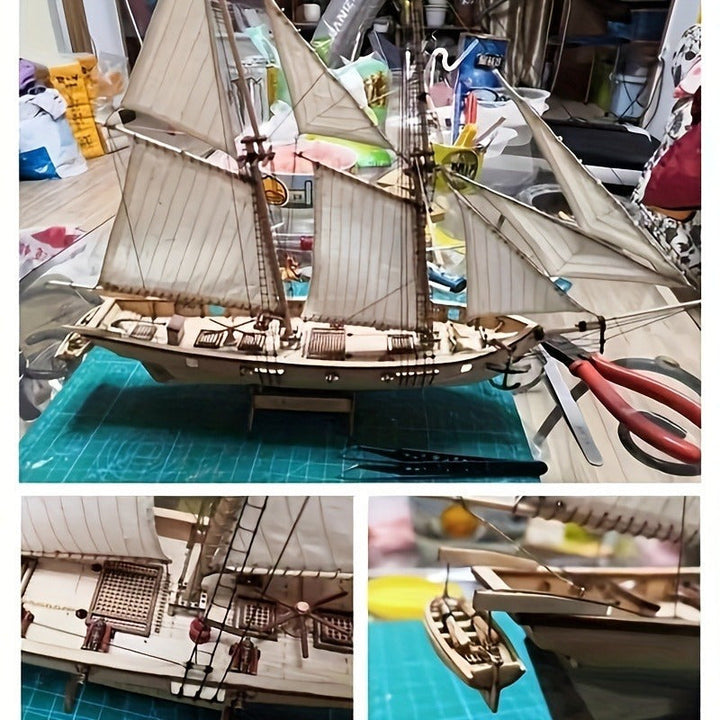 Klassinen puinen purjelaivamalli – yksityiskohtainen 3D-palapeli laivaharrastajille