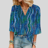 Abstrakti Pilkku Blouse Flattering V-kaula