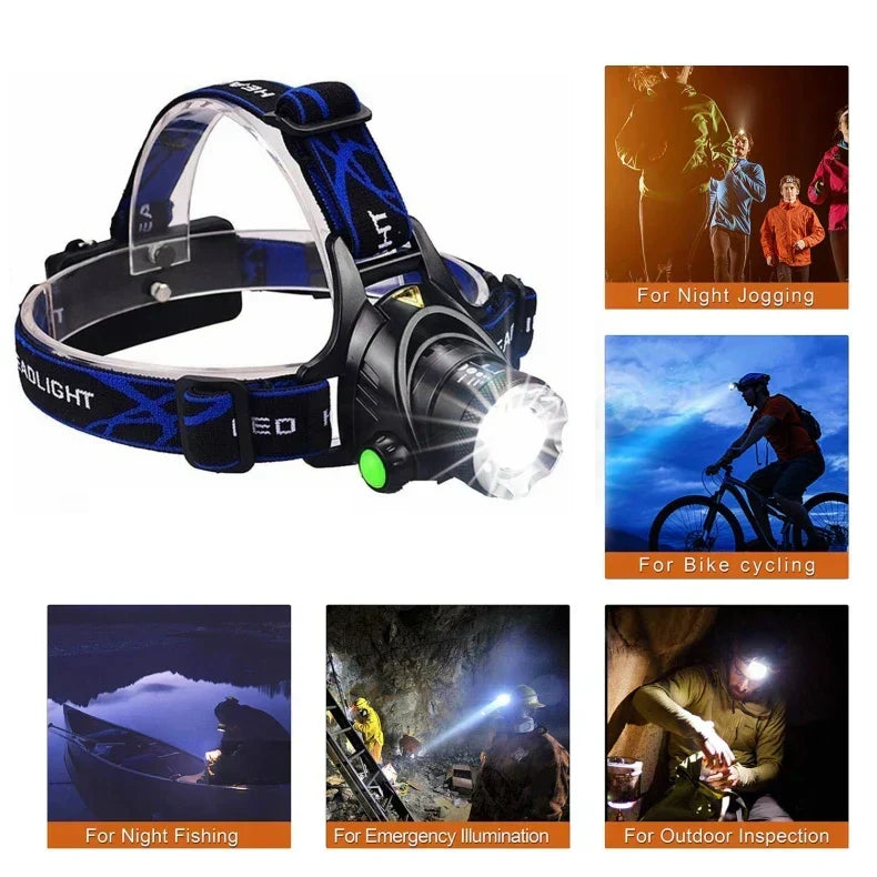 Otsalamppu | Ladattava vedenpitävä LED-lamppu zoomilla