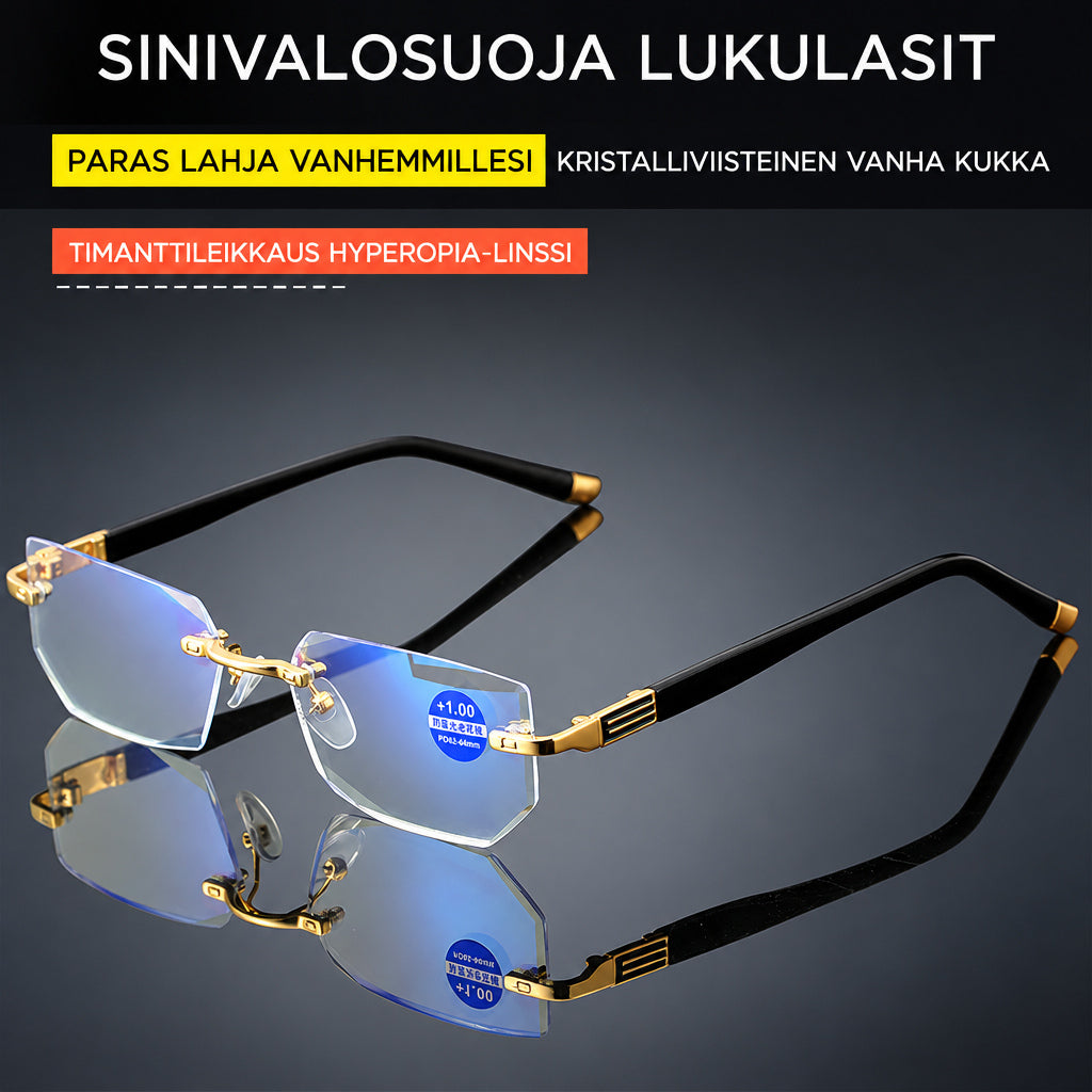Monitehoiset lukulasit sinisen valon suodattimella