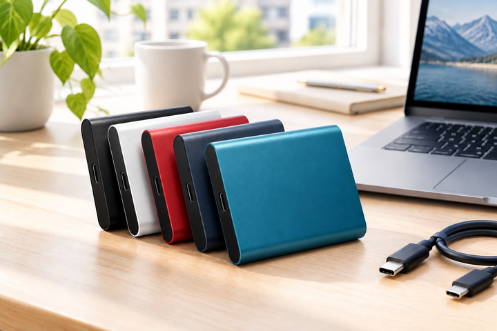 Ulkoinen SSD-levy 128 Tt, USB-C ja USB 3.1
