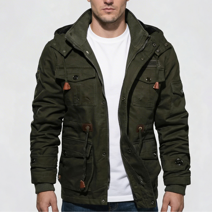 Fleece-vuorattu talvitakki miehille