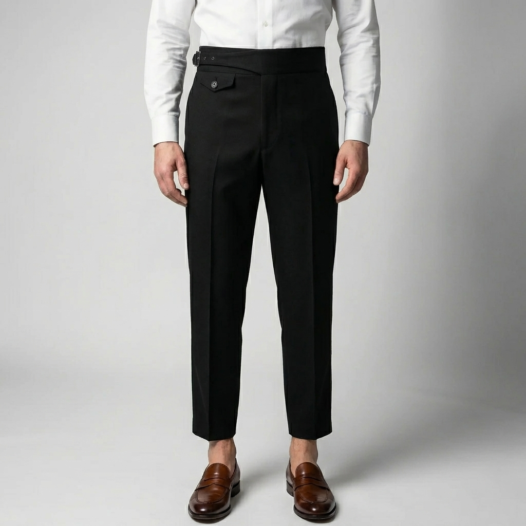 Pleated Suorat-Jalat Housut Miehille