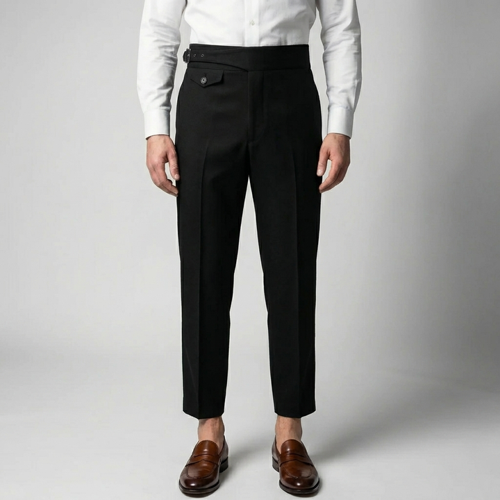 Pleated Suorat-Jalat Housut Miehille