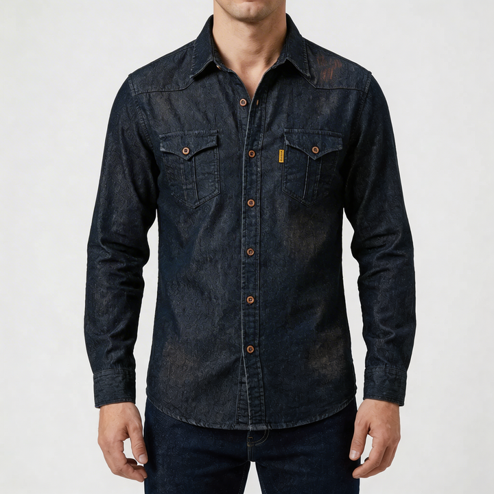 Klassinen pitkähihaine denim-paita