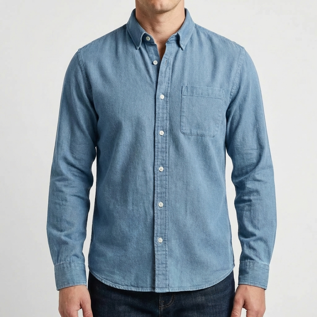 Pitkahihaiset Nappikaulus Rentoshirt