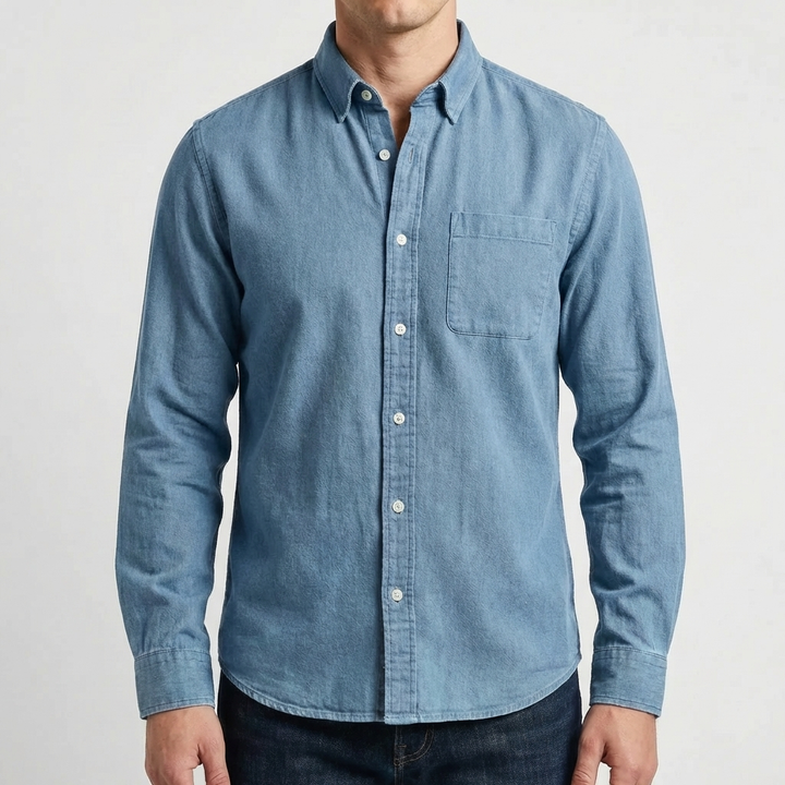 Pitkahihaiset Nappikaulus Rentoshirt