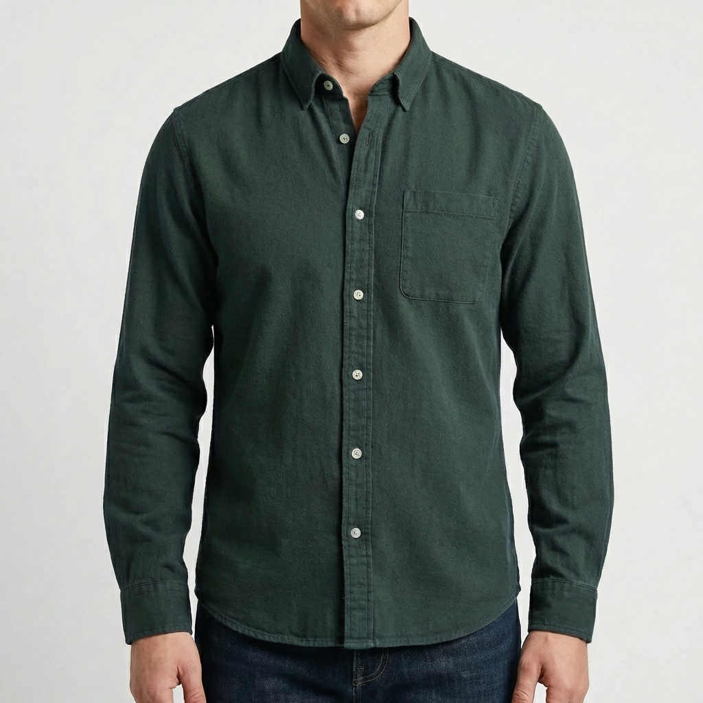 Pitkahihaiset Nappikaulus Rentoshirt