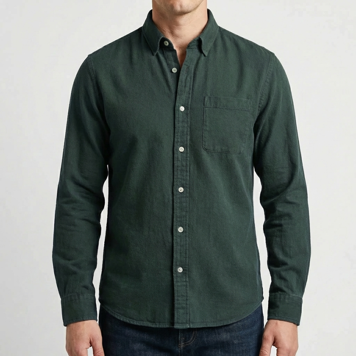 Pitkahihaiset Nappikaulus Rentoshirt
