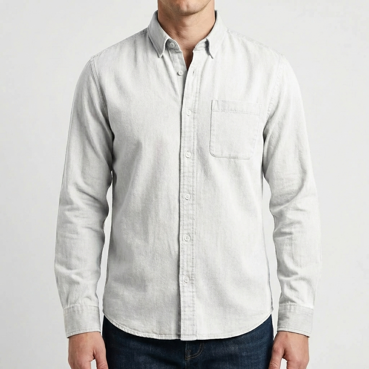 Pitkahihaiset Nappikaulus Rentoshirt