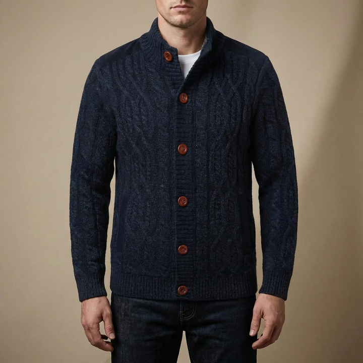 Villavuorattu kaapelikudottu cardigan