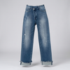Mukavat Korkeavyöt Denim Housut