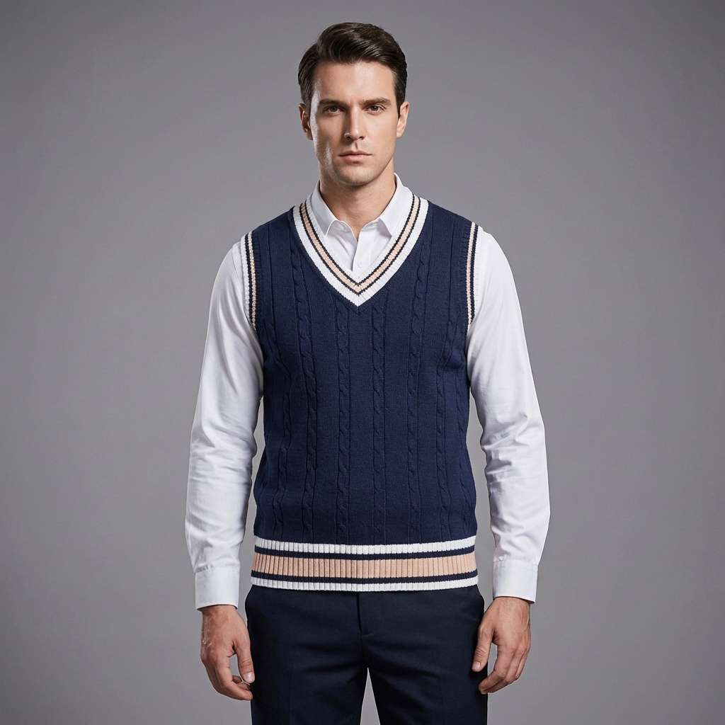 Retro Raita Preppy Tyyli Ilman Hihoja Pullover