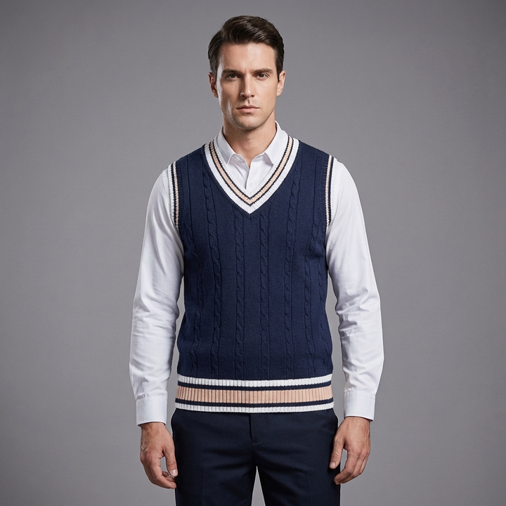 Retro Raita Preppy Tyyli Ilman Hihoja Pullover