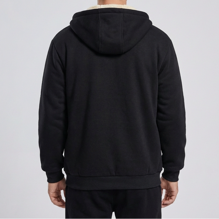 Lämpö fleece-vuorattu talvi huppari takki miehille