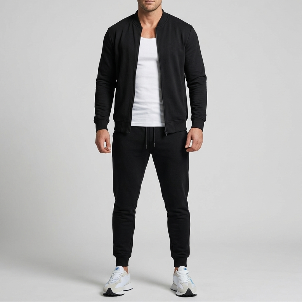 Miesten Zip-Up Takki ja Housut Setti