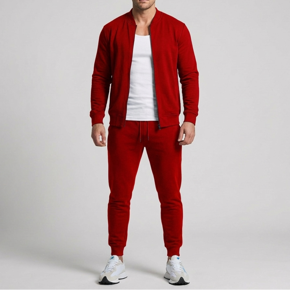 Miesten Zip-Up Takki ja Housut Setti