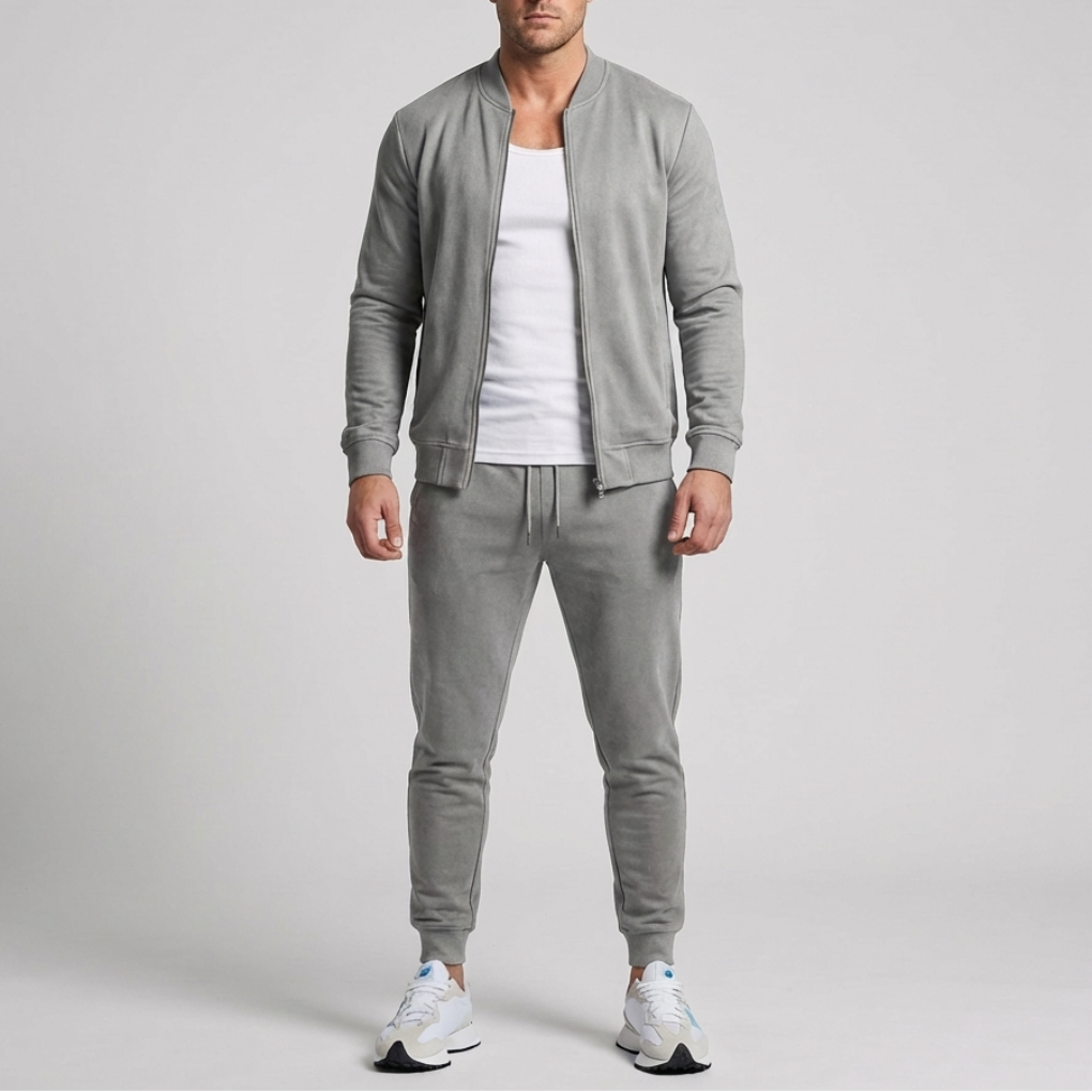 Miesten Zip-Up Takki ja Housut Setti