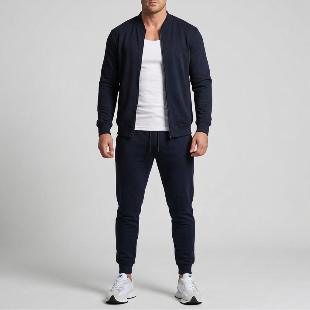 Miesten Zip-Up Takki ja Housut Setti