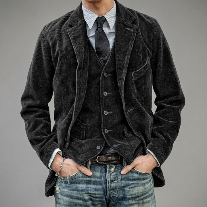 Tyylikäs Vintage Blazer ja Liivi Setti