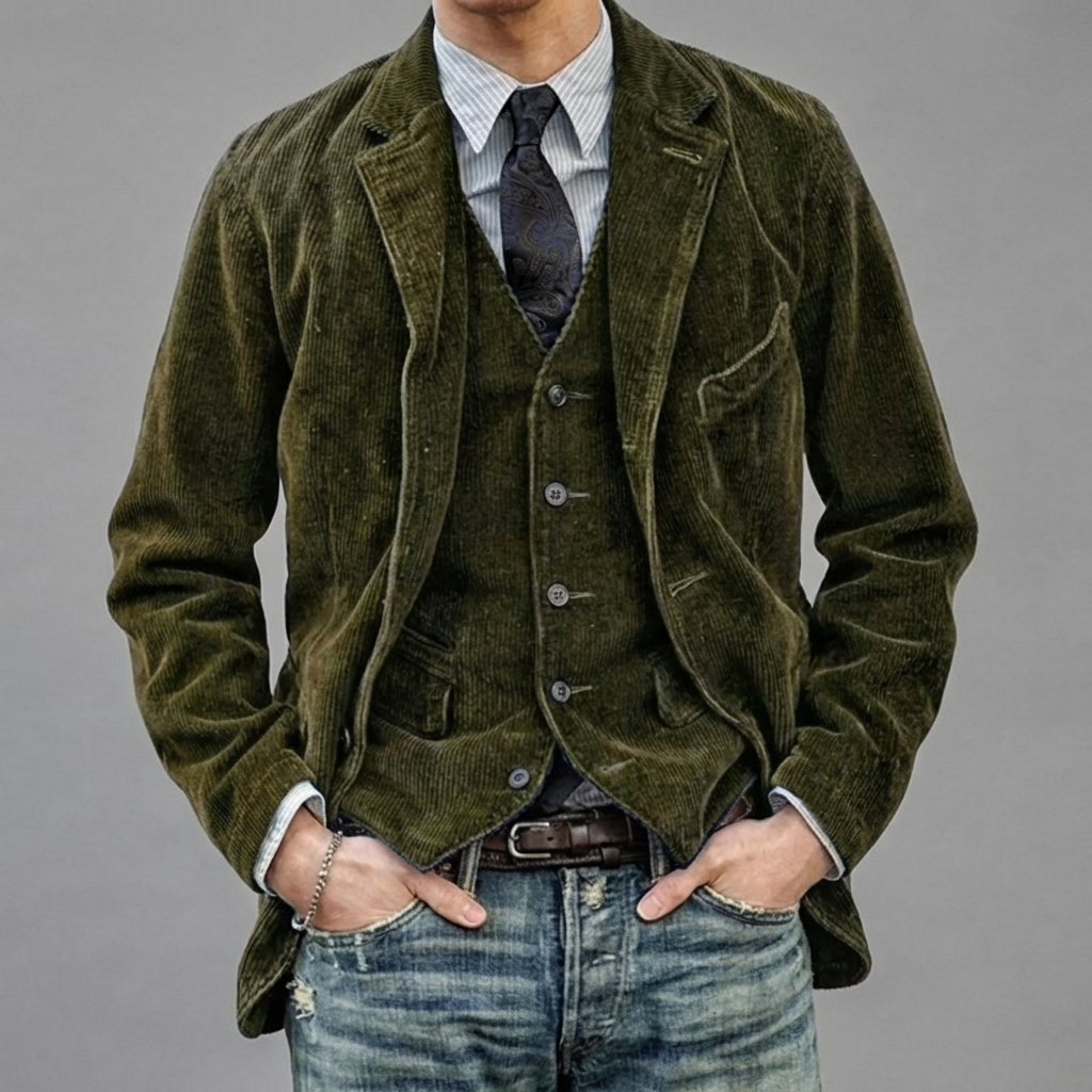 Tyylikäs Vintage Blazer ja Liivi Setti