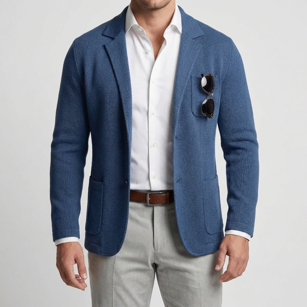 Lapelsaka Neule Blazer Miehille