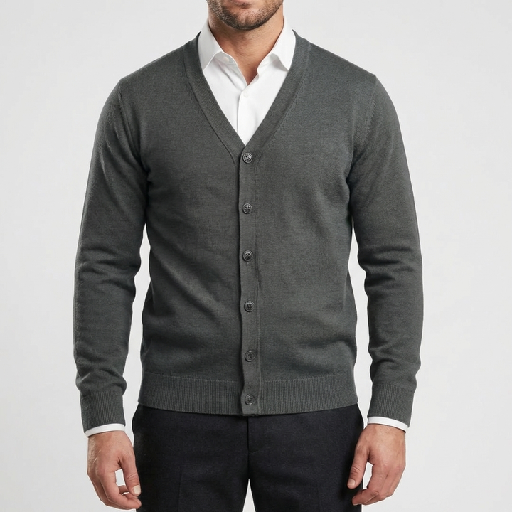 Nappi-Edessä V-Kaula Cardigan Miehille