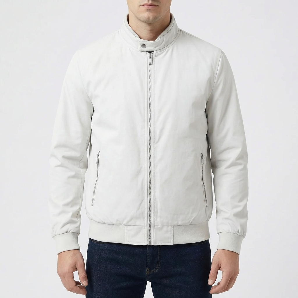Urheilullinen Bomber-tyylinen Vetoketjullinen Takki Miehille