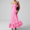 Elegantti Midi Ilta Mekko Ruffleilla Naisille