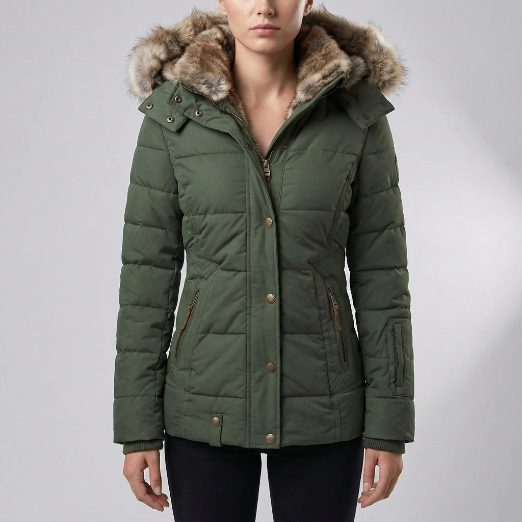 Slim Fit Vuorattu Huppuparka